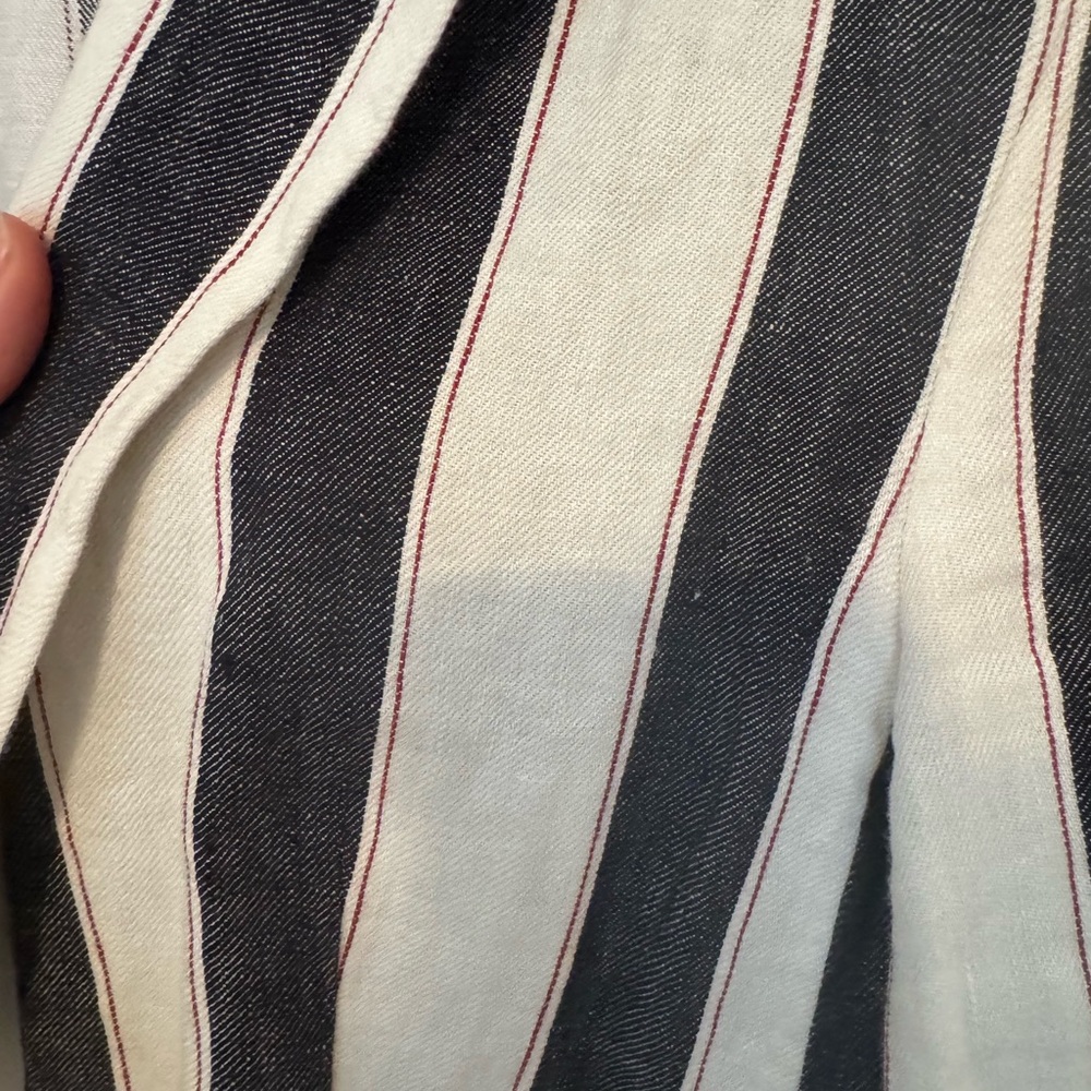 Frame Vertical Stripe Linen Blazer - image 5